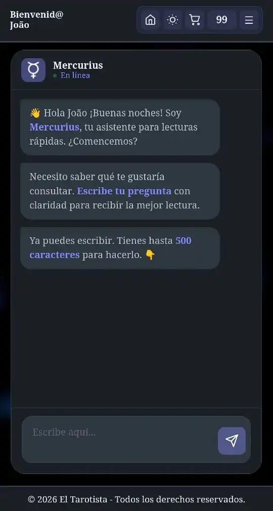 Respuesta de Mercurius en iTarot